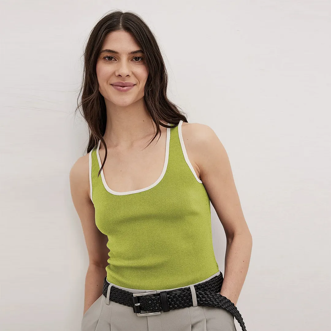 Uveng Spring And Summer Explosion Of Women's Clothing Can Wear Two-Wearing Waistcoat Top