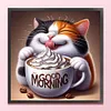 Kitten Eating Dessert-11CT Stamped Cross Stitch 40*40cm/15.75*15.75in