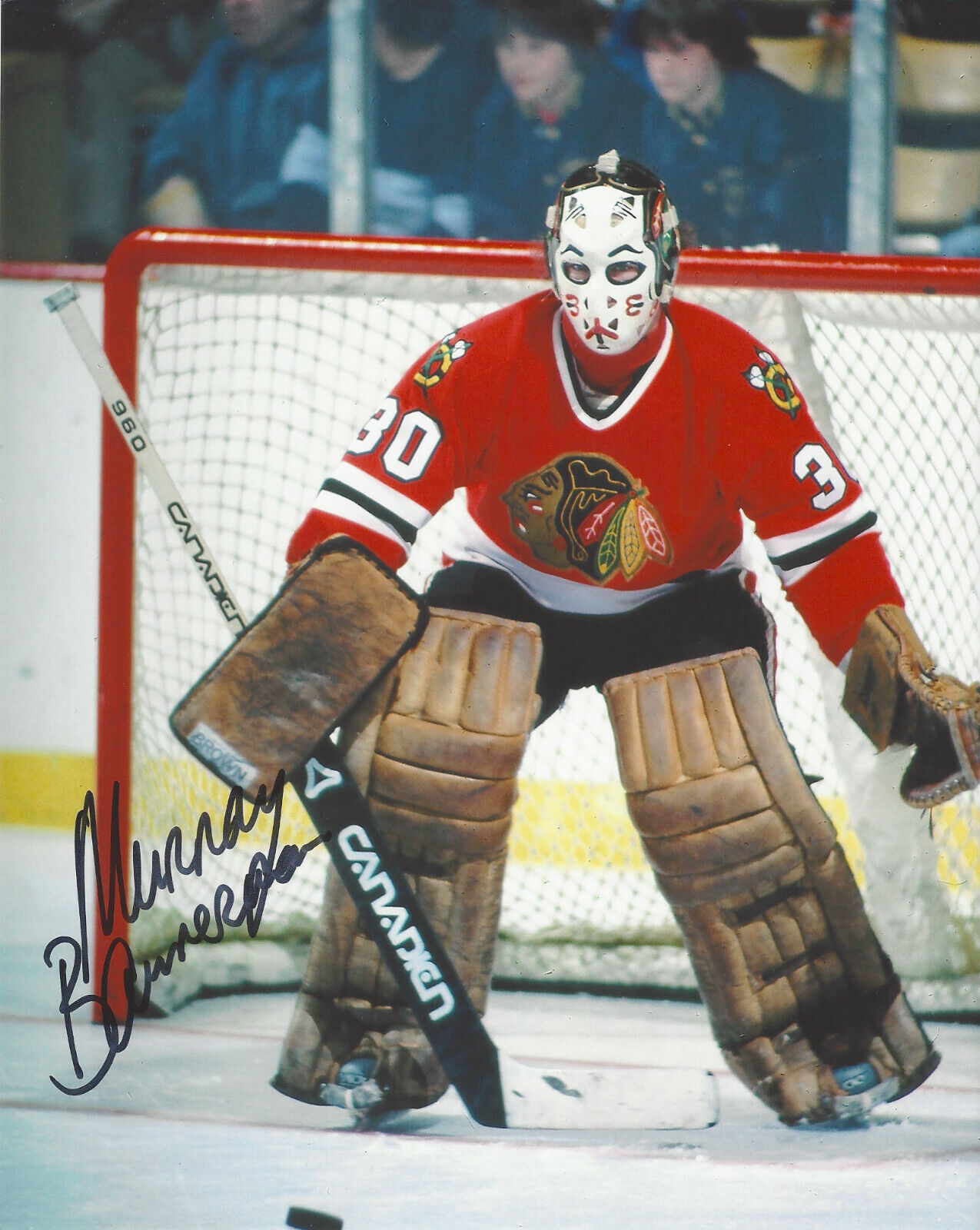 MURRAY BANNERMAN CHICAGO BLACKHAWKS HAND SIGNED AUTHENTIC 8X10 Photo Poster painting C w/COA