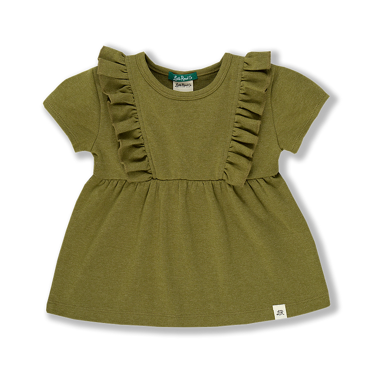 Moss Flutter Peplum Tee