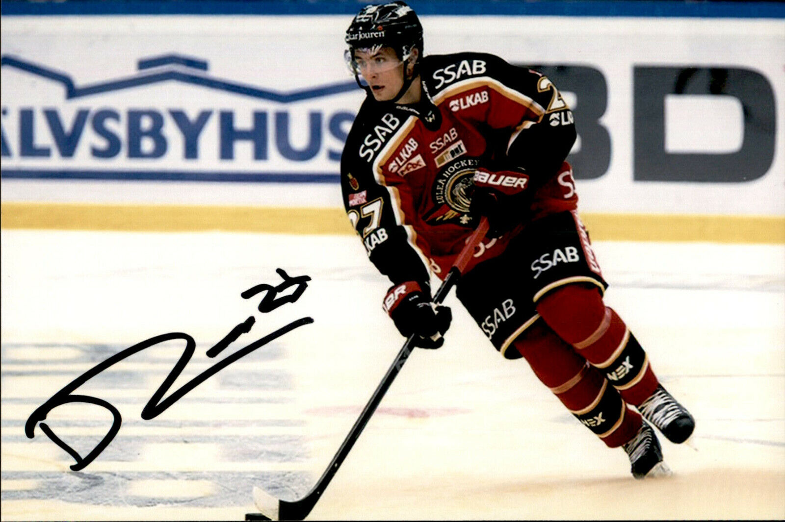 Daniel Zaar SIGNED 4x6 Photo Poster painting LULEA / COLUMBUS BLUE JACKETS #3