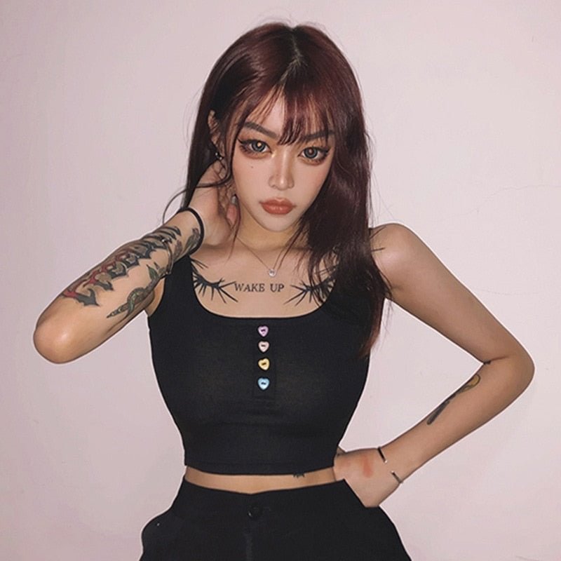 Sexy Button Tank Tops Fashion Womens Purple Vest Off Shoulder Halter Blusa Shirt 2020 Summer Slim Crop Top Camisole