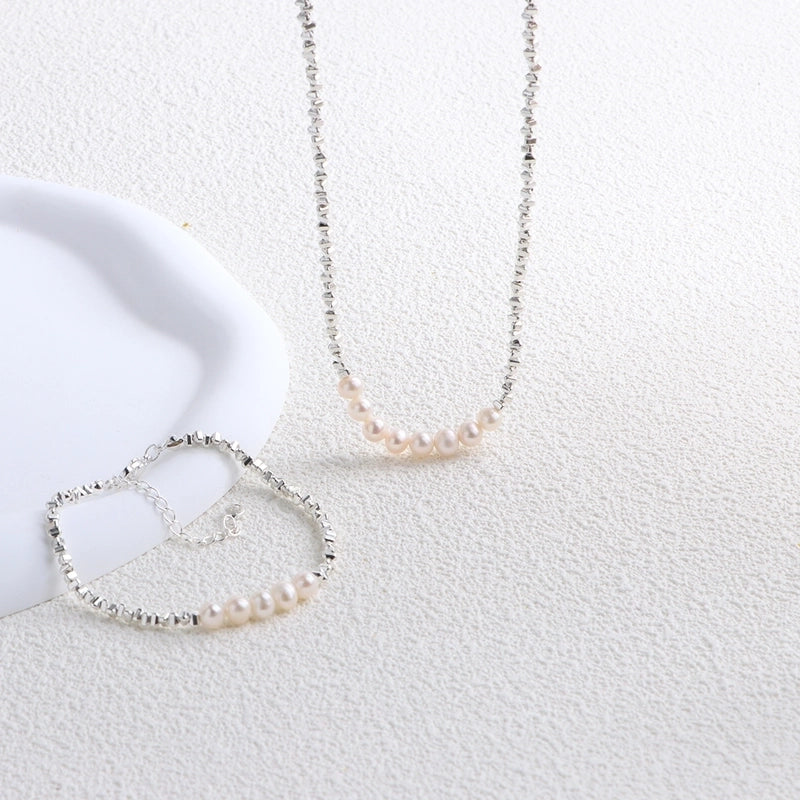 1 Piece 925 Sterling Silver Freshwater Pearl Jewelry Set