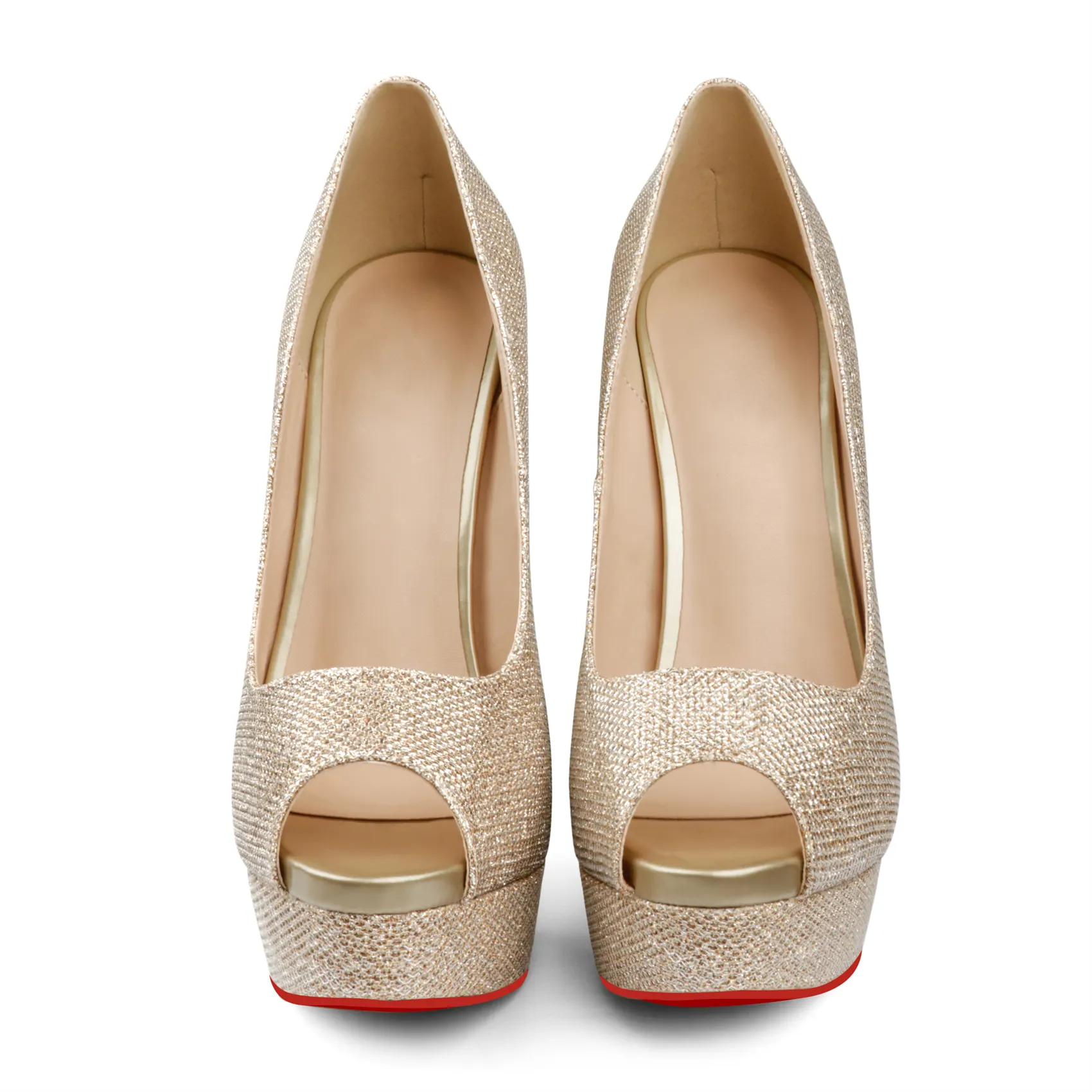 150mm Sky High Platform Red Bottom Peep Toe Pumps-vocosishoes