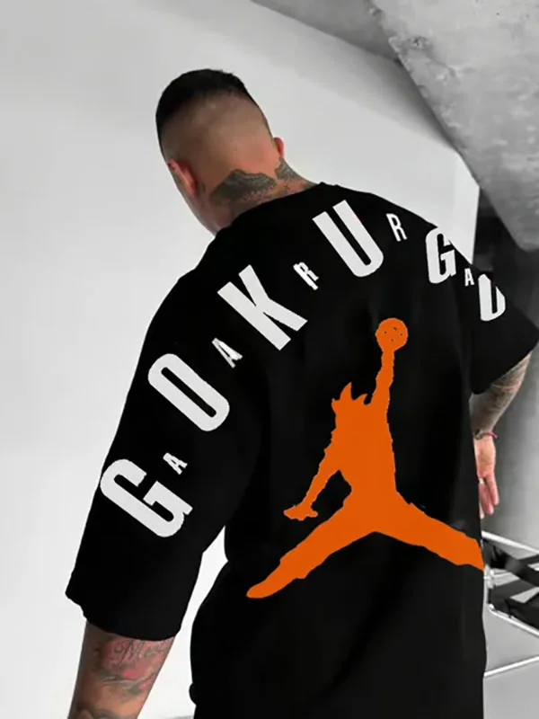 Men's Casual Dragon Ball GOKU Slam Dunk T-shirt