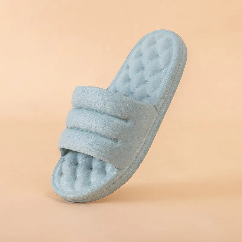 Soft Non-slip Home Slippers Men Women Summer Bathroom Bath Platform Shoes Mute EVA Sofa Flip Flops Thick Sole Slides Indoor