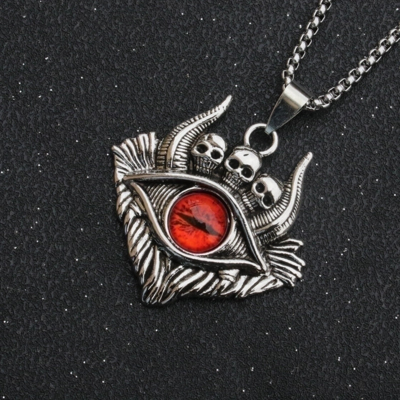 Fashion Devil’s Eye Stainless Steel Stoving Varnish Pendant Necklace 1 Piece