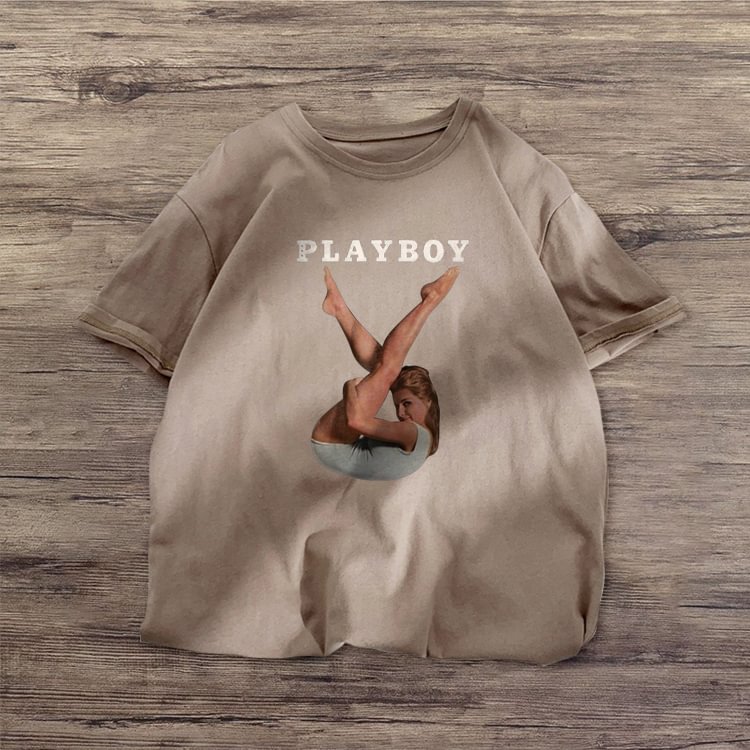 Fashion trend street style printed short-sleeved T-shirt