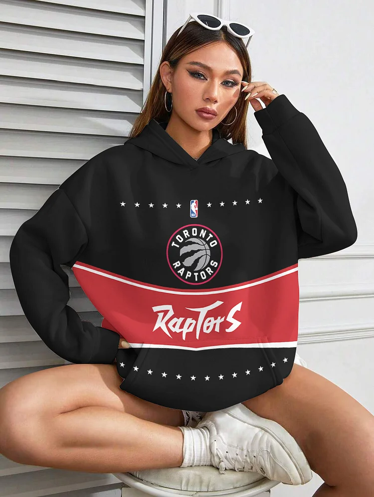 Toronto Raptors  Printed Hooded Pocket Pullover Hoodie