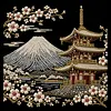 (30x30cm)DIY Landmark Pearl Painting Art With Inner Frame Handmade Pearl Material Art Kit Living Room Decor(Mount Fuji)