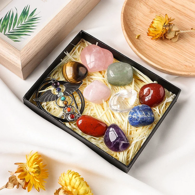 Natural Irregular Meditation Polished Chakra Gemstones Crystal Set