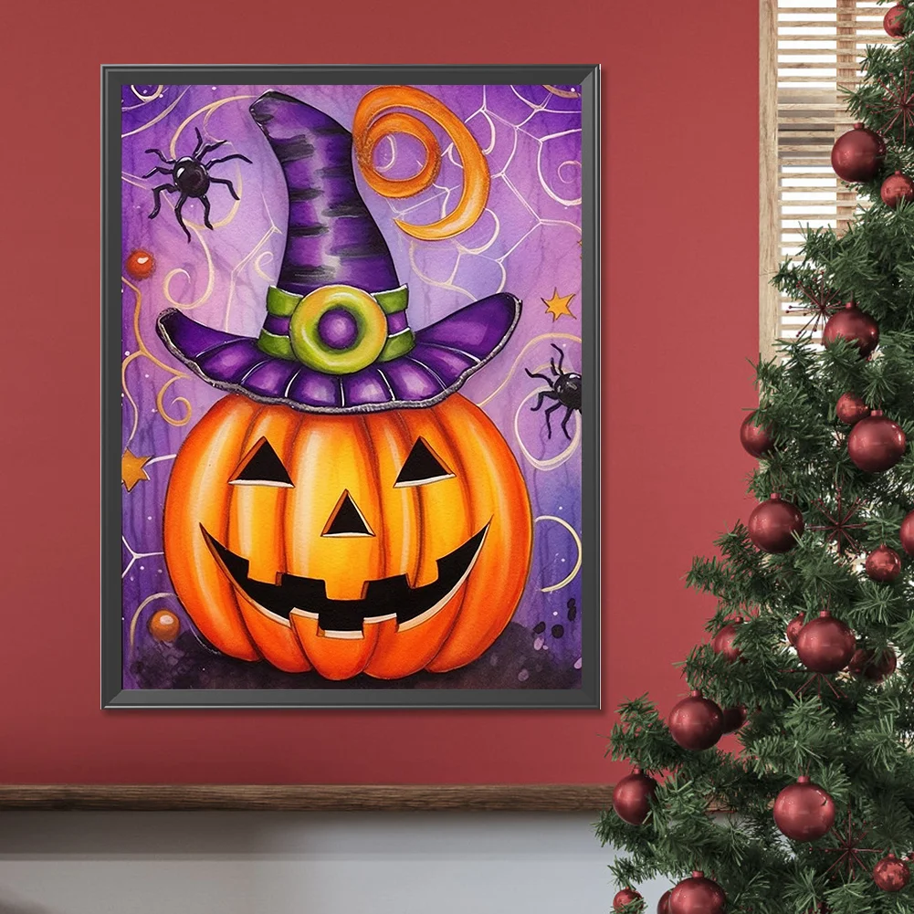 Diamond Painting - Full Round Drill - Halloween Pumpkin(Canvas|30*40cm)