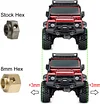 AMK 4pcs Brass Extended Wheel TRX4 Brass 6mm Wheel Hex Extended Adapter for RC Crawler TRX4 TRX-4 1/10 RC Hex Wheel Hubs Adapters (4pcs 6mm Wheel Hubs Adapters)