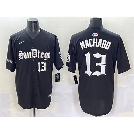Youth San Diego Padres #13 Manny Machado Black Gothic Edition Vapor Limited Stitched Baseball Jersey