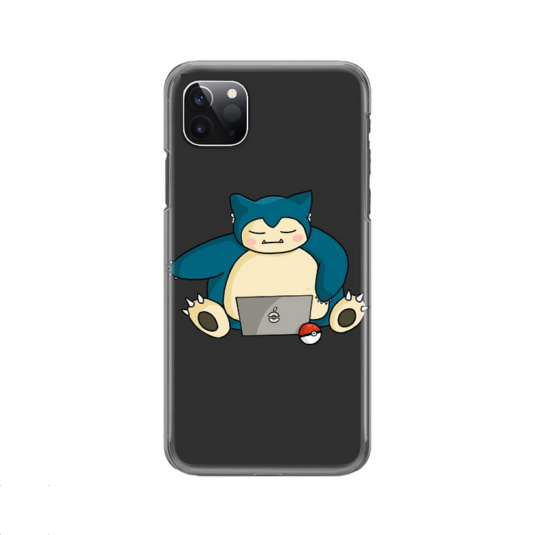 Snorlax Playing Computer With Airpods, Pokemon iPhone Case