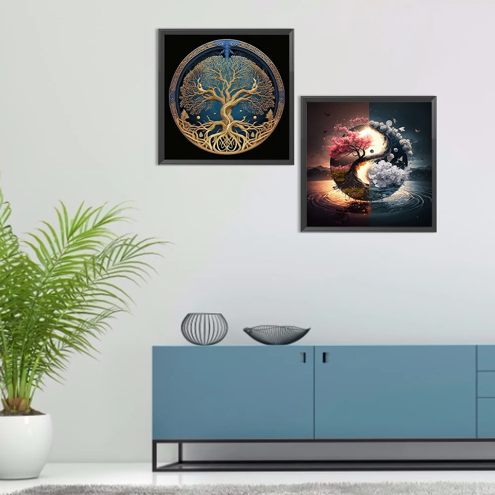 2pcs Diamond Painting - Full Round Drill - Life Tree(Canvas|30*30cm)