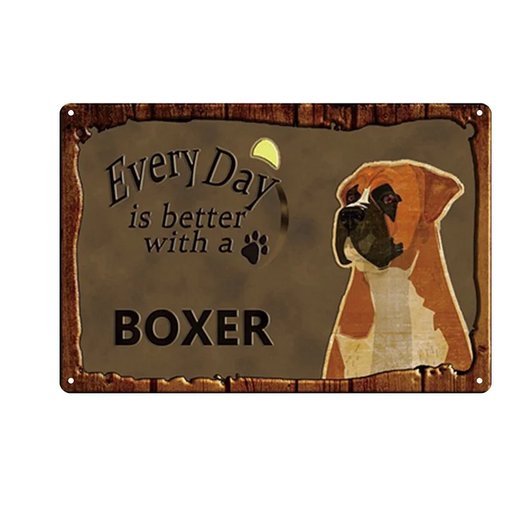 Boxer Dog - Vintage Tin Signs/Wooden Signs - 8*12Inch/12*16Inch