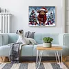 Christmas Highland Cow-14CT Stamped Cross Stitch 50*40cm tapestrymarket