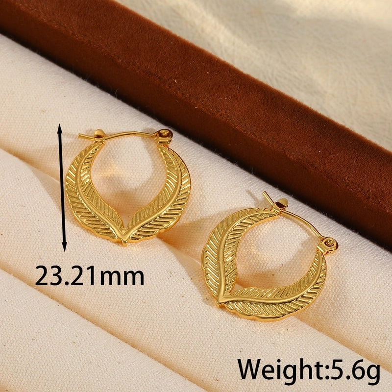 1 Pair Basic Minimalist Heart Shape Plating 304 Stainless Steel 18K Gold Plated Earrings