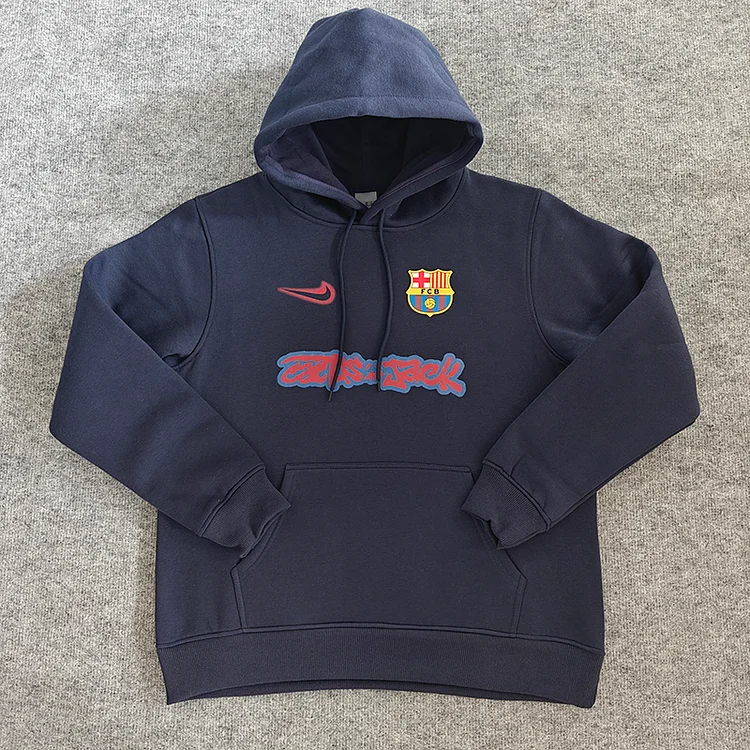 25/26 Barcelona Travis Scott co-branded hoodie - Navy Blue