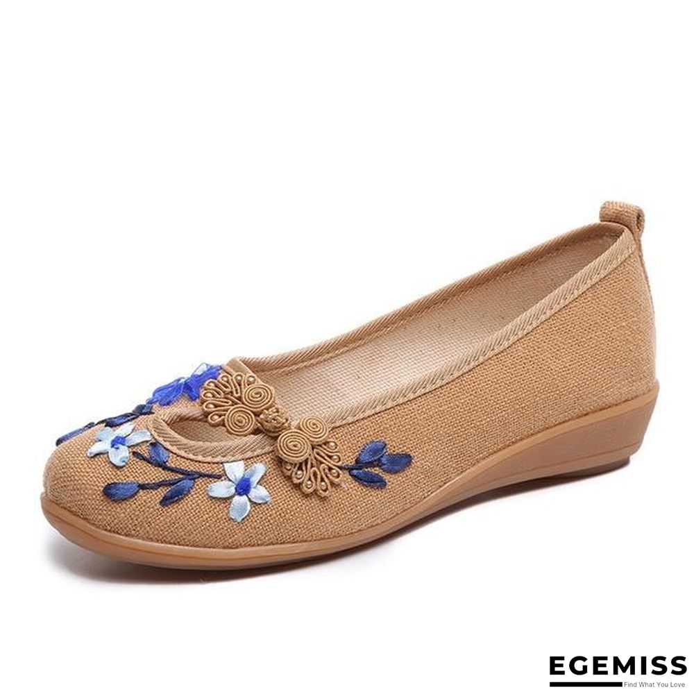 3D Flowers Women Linen Slip On Ballet Flats Breathable Fabric Shoes | EGEMISS