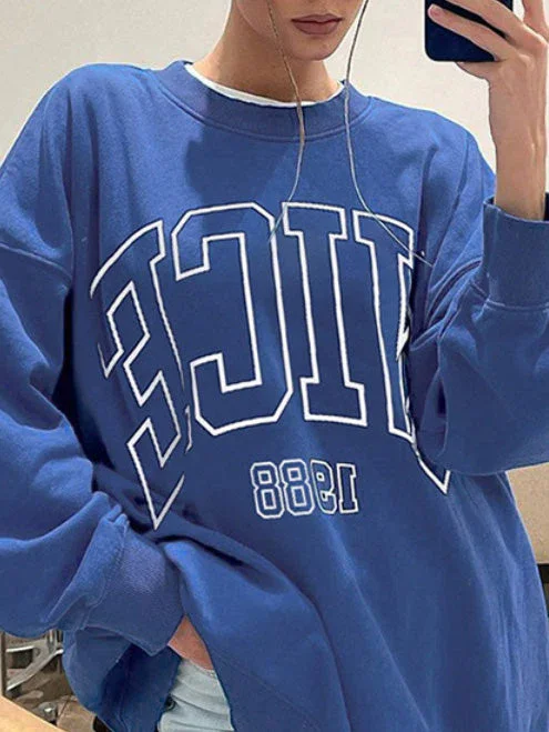 Women's T-Shirts Printed Crew Neck Long Sleeve T-Shirt
