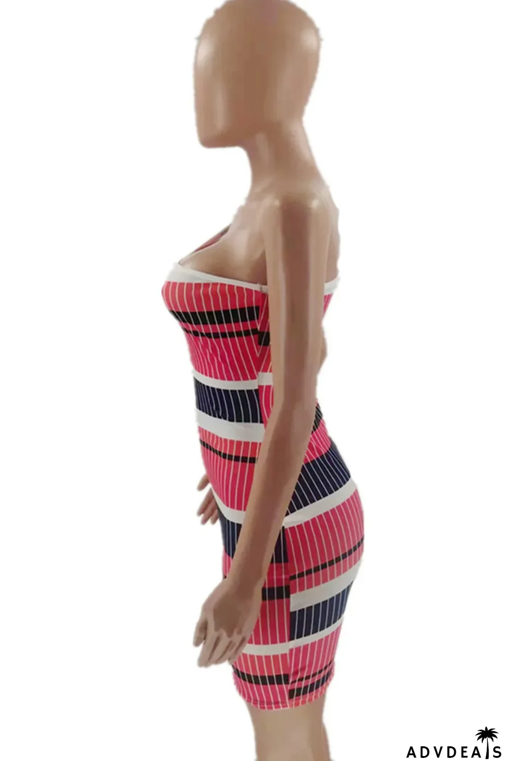 Multicolor Fashion Sexy Print Backless One Shoulder Sleeveless Dress