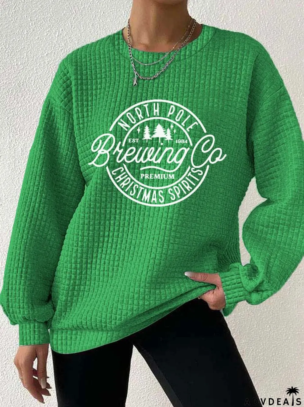 Women's North Pole Brewing Co Waffle Sweatshirt