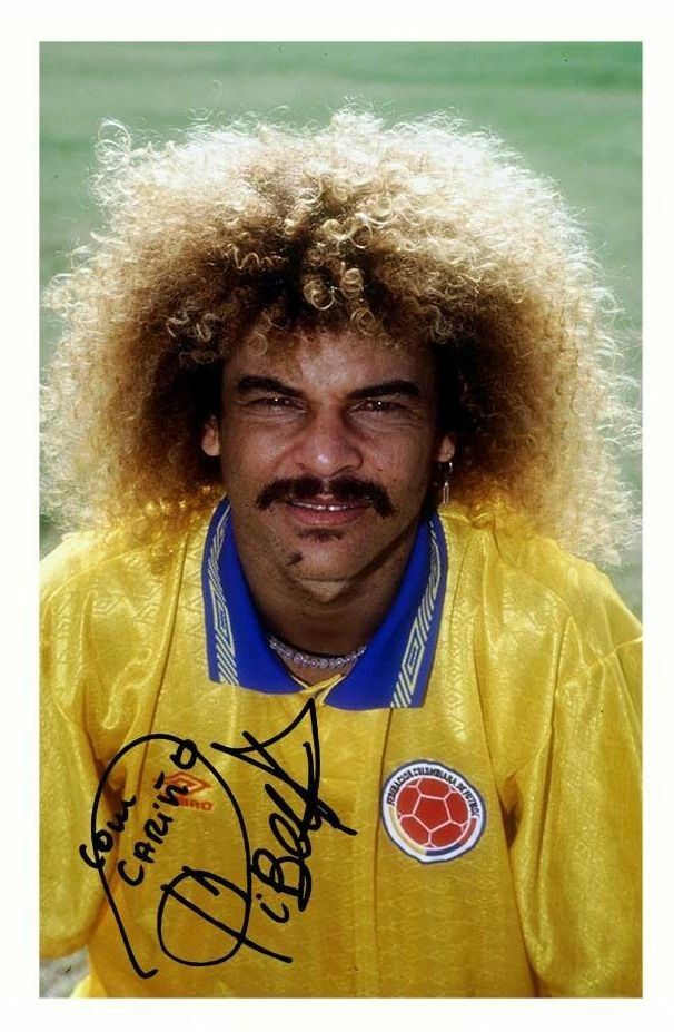 CARLOS VALDERRAMA - COLOMBIA AUTOGRAPH SIGNED Photo Poster painting POSTER