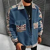 💥 2025 Hot Sale! Loose Fit Men's Geometric Print Jacket With Flap Pockets, Light Jacket, Colorful, Fashion, Long Sleeve, Going Out, Graphic, Boyfriend Gift, Fall