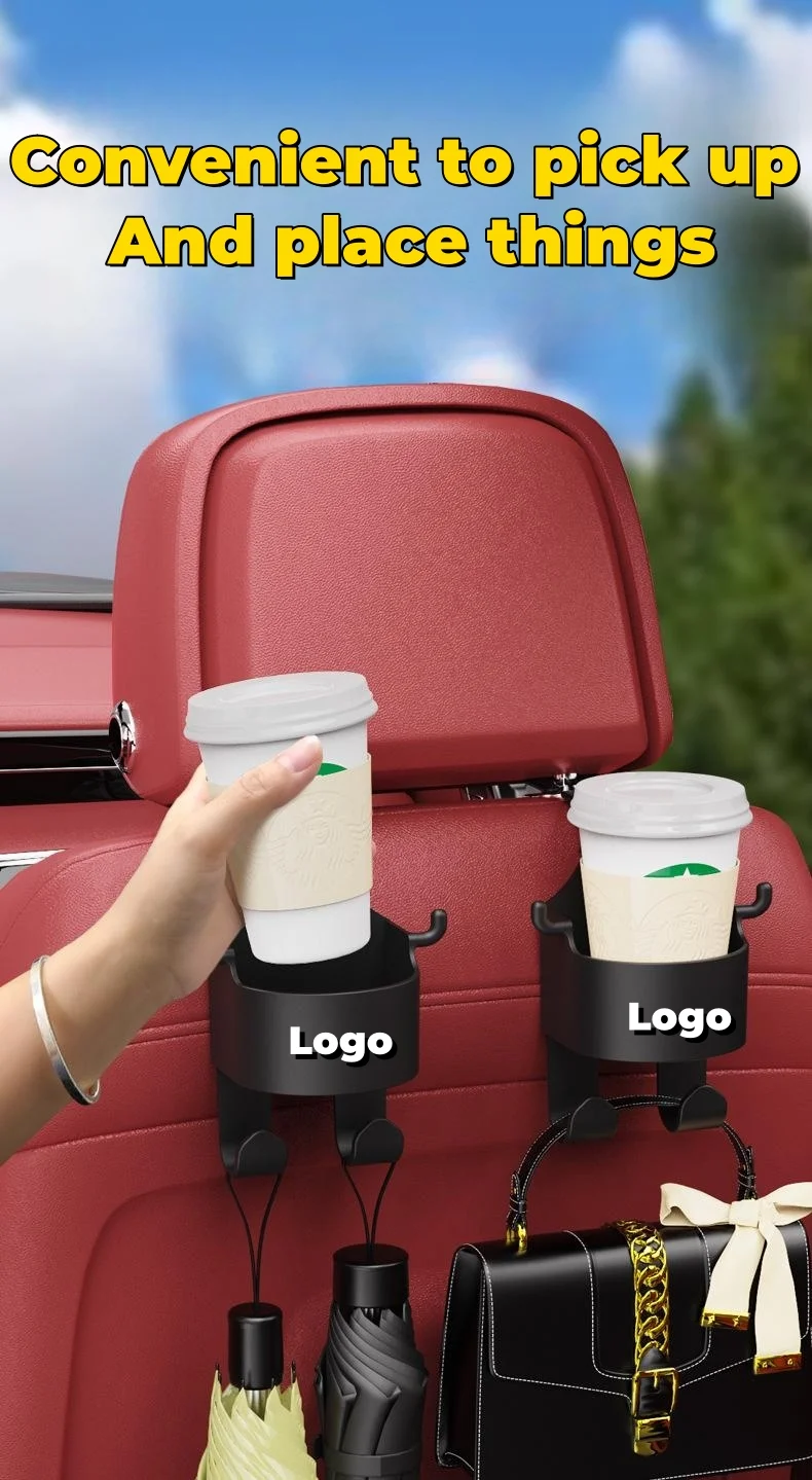 Car multifunctional seat back water cup holder hook