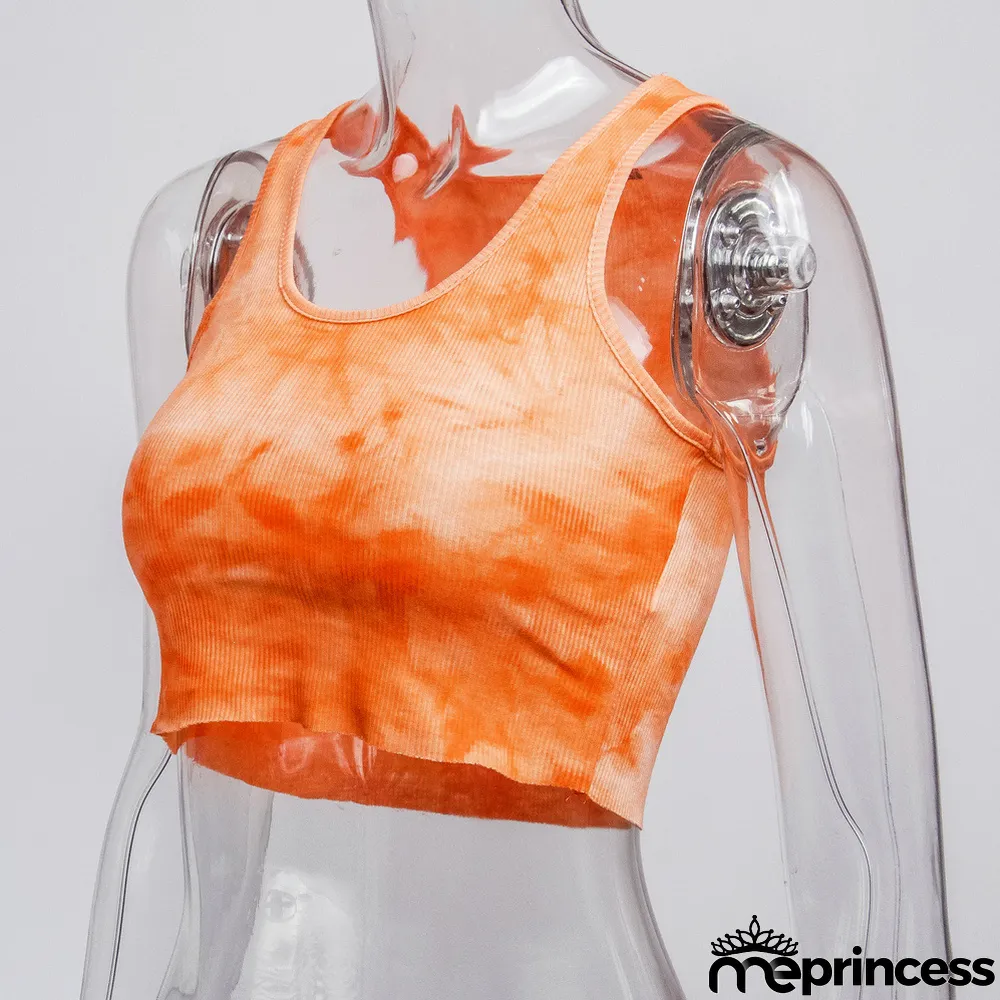 Party Sexy Tie Dye Crop Vest