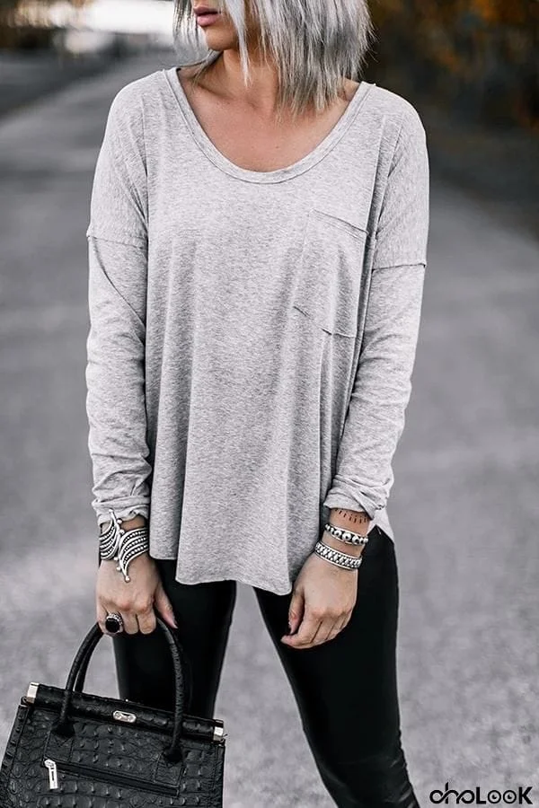 Basic Plain Round Neck T-Shirt