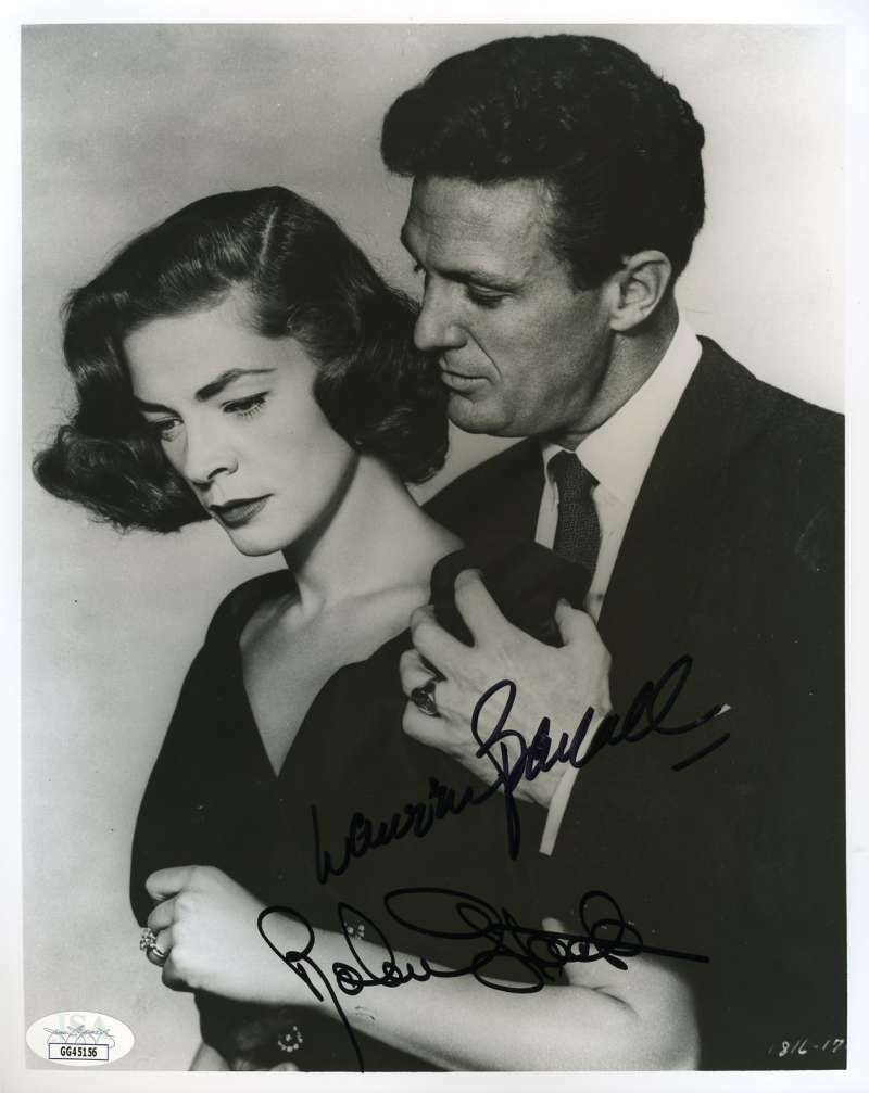 Lauren Bacall Robert Stack JSA Coa Hand Signed 8x10 Photo Poster painting Autograph