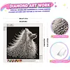 Starlit Beaded White Wolf Special Shaped 5D DIY Partial Drill Diamond Painting Kits for Adults Beginners Home Decor Diamonds Dots Gem Art Kits 11.81 X11.81inch