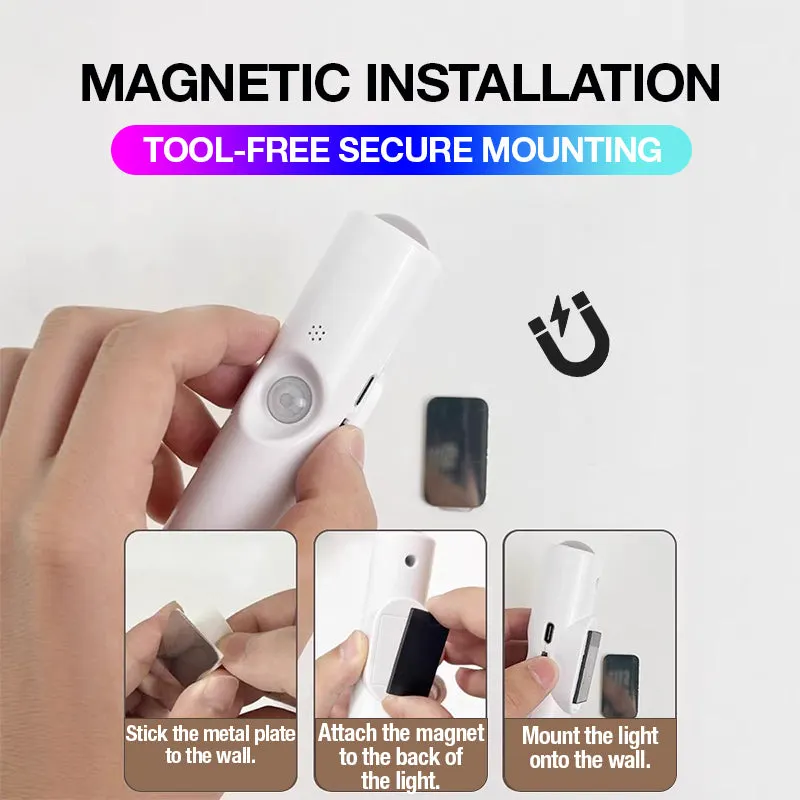 Compact rechargeable LED light with magnetic mounting system