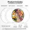 (25cm)DIY Acrylic Jigsaw Puzzle Window Hanging with Hanging Chain DIY Stained Glass Decoration Round Window Puzzle Decor for DIY Craft Project (Stained Glass Floral Lady)