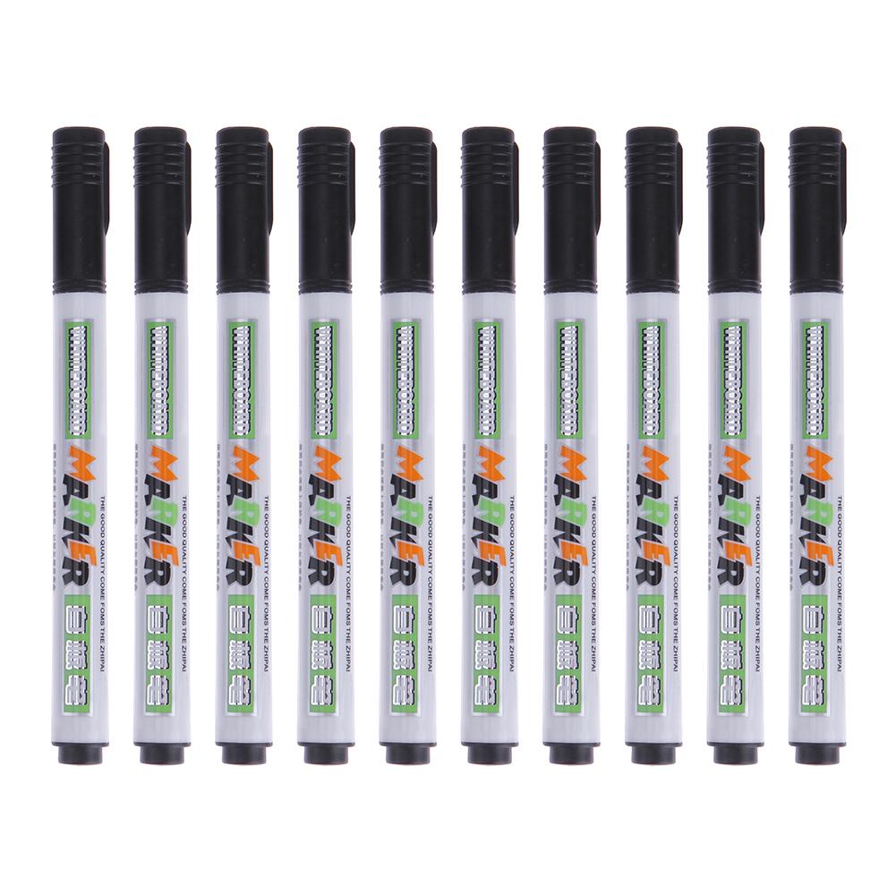 

10pcs Quick-Drying Erasable Whiteboard Pen DIY Marker Pen for Kid Drawing(3, Black, 501 Original