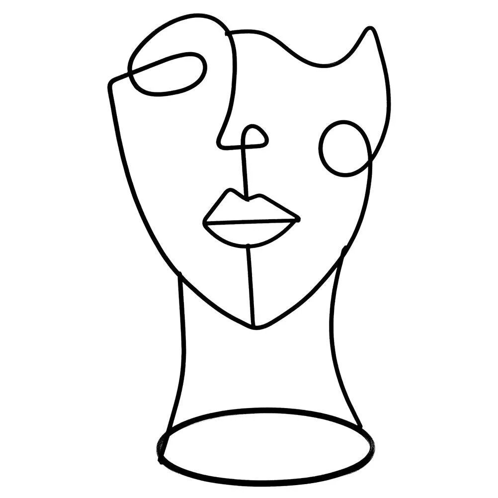 Abstract Black Metal Figure Face Ornaments Home Decor Modern Decorative Figure Art Decor Statue Abstract Decoration For Home