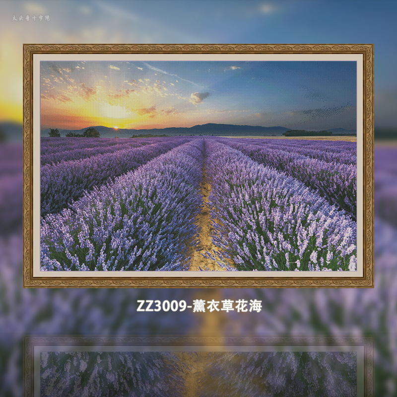  [ZZ3009-Lavender Flower Sea]  Painting Fairy Cross Stitch