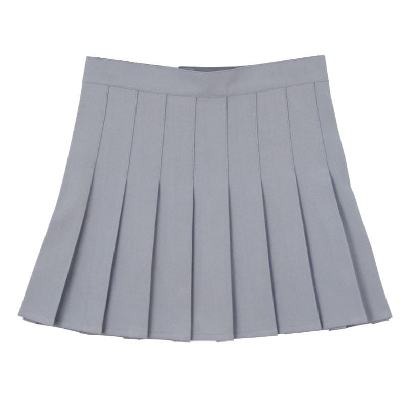 GRAY PLEATED SKIRT