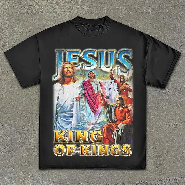 Jesus King of Kings Print Graphic T-Shirt