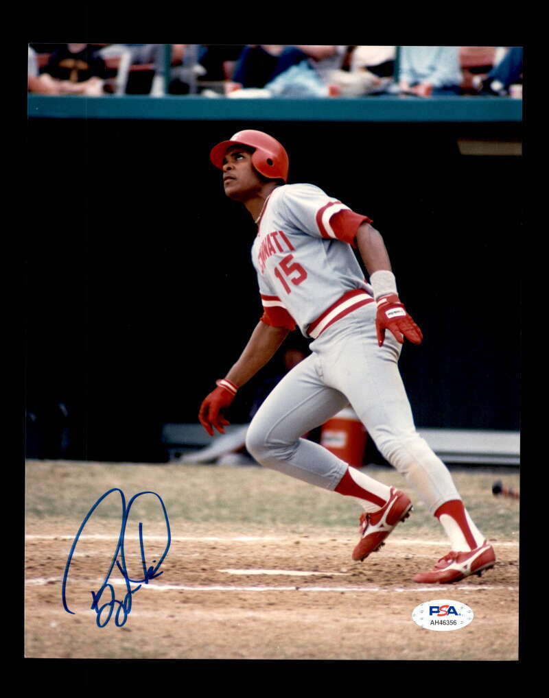 Barry Larkin PSA DNA Coa Hand Signed 8x10 Photo Poster painting Autograph