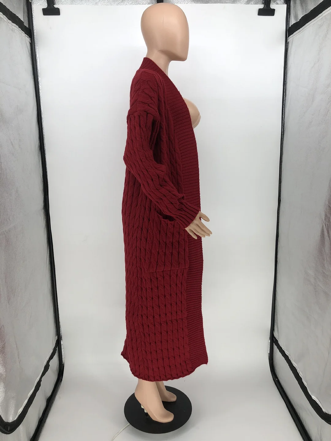 Winter Crochet Loose Long Twist Sweater Cardigan