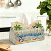 DIY Diamond Art Tissue Box Holder Summer PU Leather Diamond Art Desktop Organizer Resin Rhinestone Storage Organizers Gem Art Home Office Decor Craft Gift for Women