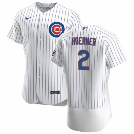 Men's Chicago Cubs #2 Nino Hoerner White Flex Base Stitched Jersey