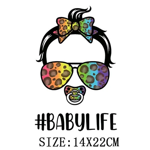 Mom&Baby Thermal Sticker On T-shirt DIY Washable Patch On Clothes Fashion Design Iron On Transfer For Hoodies Bag Decor Applique