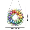 (US Only)Acrylic 2D Flat DIY Easter Egg Wreath Hanging Diamond Art Kits Wall Door Decor