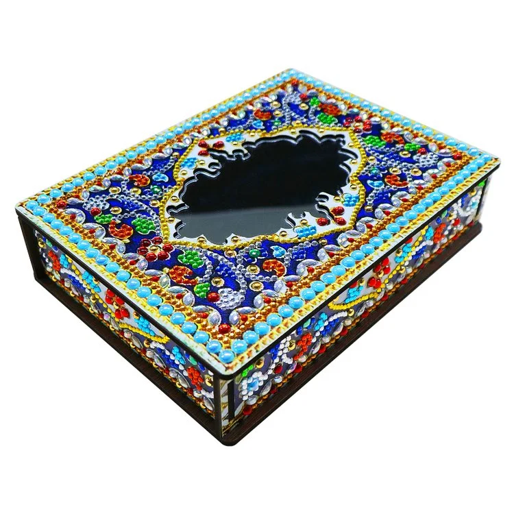 Classic Mandala Style Storage Box Cosmetics Collection with Mirror (MH201)