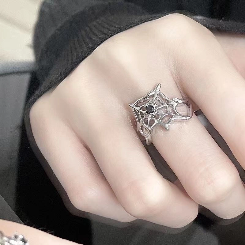 Gothic Hip-Hop Retro Spider Alloy Irregular Plating Women’s Open Rings